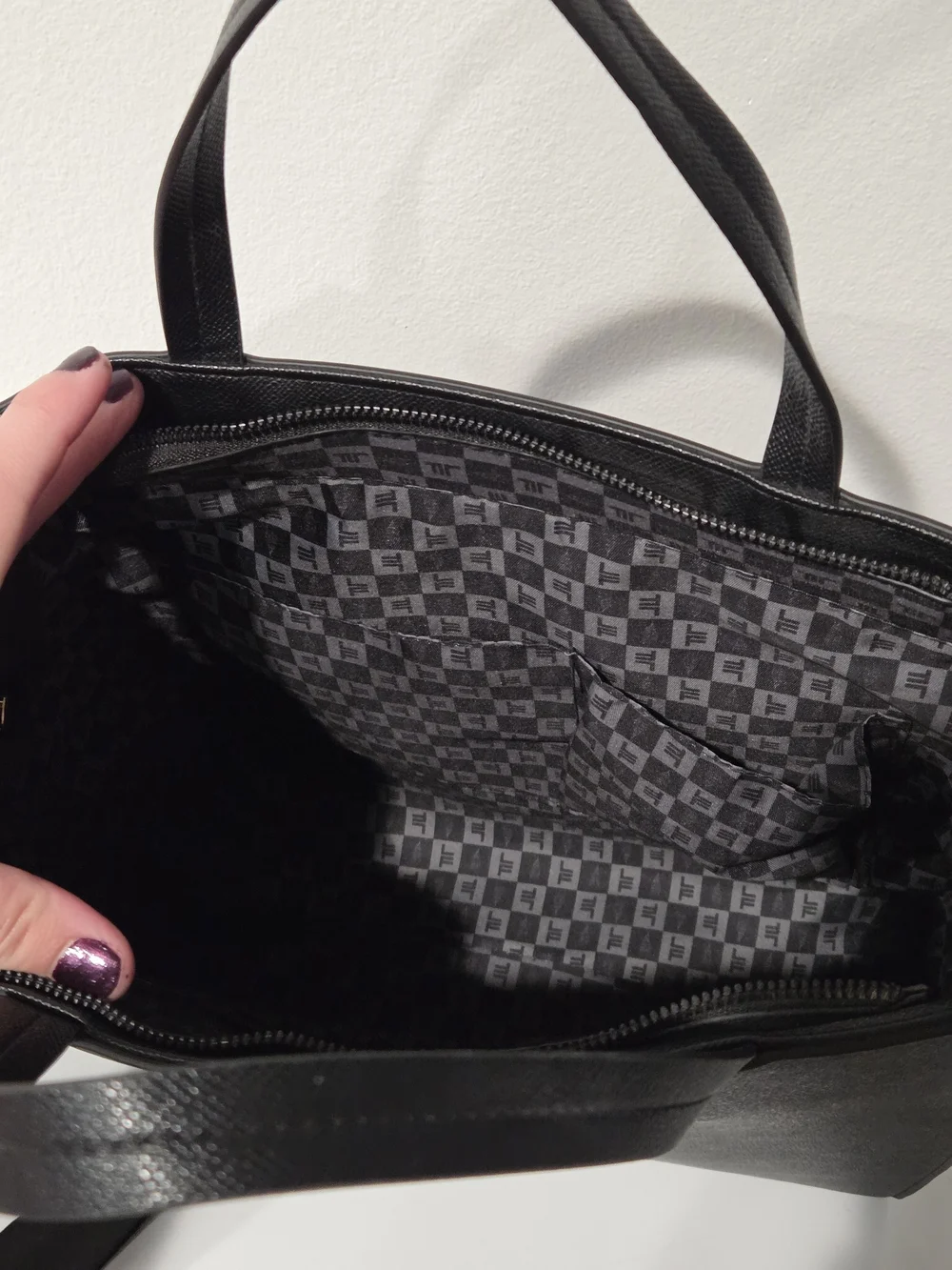London Fog Black Sofia Studded Tote